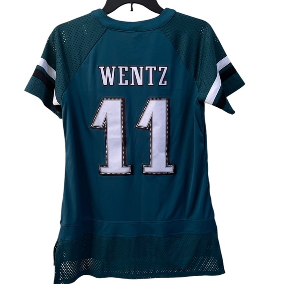 Fanatics Midnight Green Philadelphia Eagles Wentz Draft Me Lace-Up T-Shirt M NWT - Picture 4 of 10